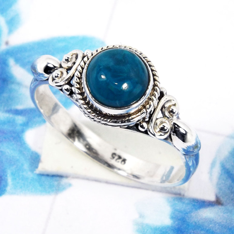 Neon Blue Apatite D - RBS963-925 Sterling Silver Stunning Designer Wholesale Handmade Neon Blue Apatite D - RBS963-925 Sterling Silver Stunning Designer Wholesale Handmade