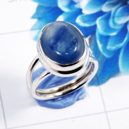 Blue Kynite B - STK974-925 Sterling Silver Gorgeous Designer Blue Kynite Gemston Blue Kynite B - STK974-925 Sterling Silver Gorgeous Designer Blue Kynite Gemston