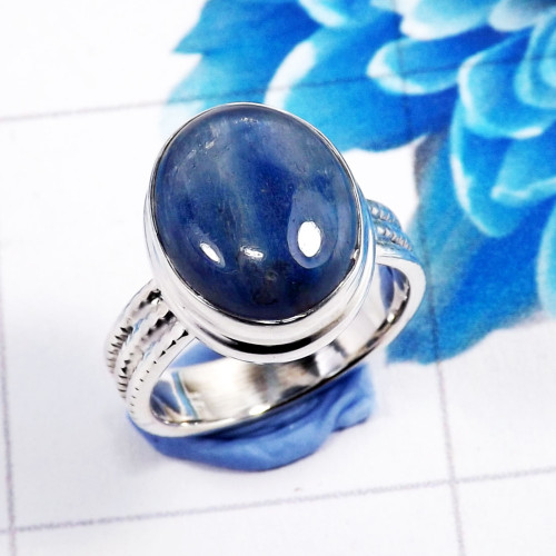 Blue Kynite O - STK974-925 Sterling Silver Gorgeous Designer Blue Kynite Gemston Blue Kynite O - STK974-925 Sterling Silver Gorgeous Designer Blue Kynite Gemston
