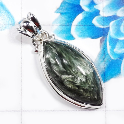Seraphinite I - ISP756-925 Sterling Silver Beautiful Seraphinite Gemstone Fashio