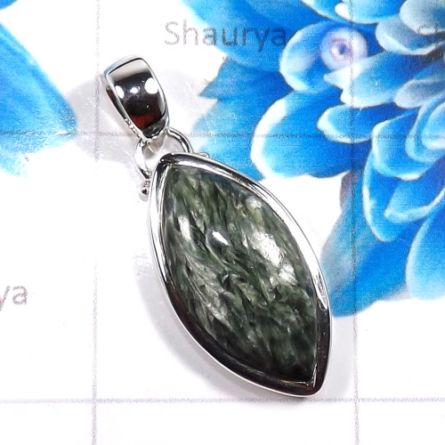 Seraphinite F - ISP755-925 Sterling Silver Dazzling Seraphinite Gemstone Indian Seraphinite F - ISP755-925 Sterling Silver Dazzling Seraphinite Gemstone Indian