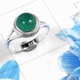 Green Onyx Cab O - RBS960-925 Sterling Silver Natural Green Onyx Cab Gemstone Preet