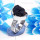 Azurite Druzy A - STK970-925 Sterling Silver Charming Azurite Druzy Gemstone Stack