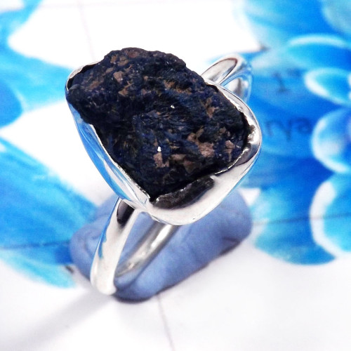 Azurite Druzy D - STK970-925 Sterling Silver Charming Azurite Druzy Gemstone Stack