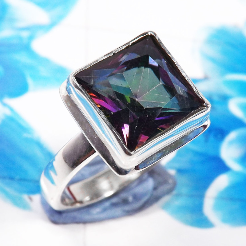 Mystic Quartz E` - PSR787-925 Sterling Silver Stunning Mystic Quartz Gemstone Whole Mystic Quartz E` - PSR787-925 Sterling Silver Stunning Mystic Quartz Gemstone Whole