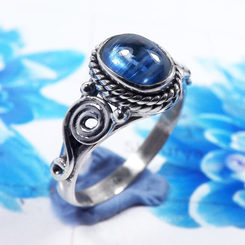 Blue Kynite D - RBS956- Amazing Company Handmade 925 Sterling Silver Rings