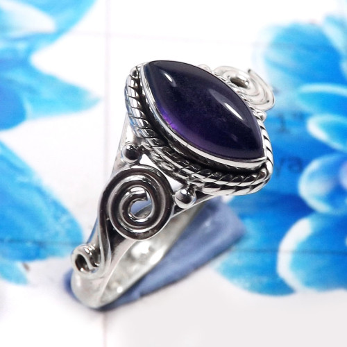 Amethyst Cab H - RBS956- Amazing Company Handmade 925 Sterling Silver Rings
