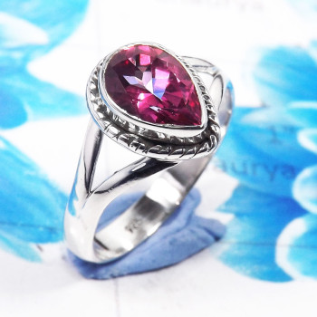 Pink Topaz E - RBS955-Glamorous Gemstone Pink Topaz 925 Sterling Silver Rings Pink Topaz E - RBS955-Glamorous Gemstone Pink Topaz 925 Sterling Silver Rings