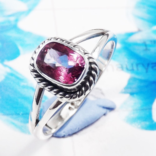 Pink Topaz O - RBS955-Glamorous Gemstone Pink Topaz 925 Sterling Silver Rings Pink Topaz O - RBS955-Glamorous Gemstone Pink Topaz 925 Sterling Silver Rings