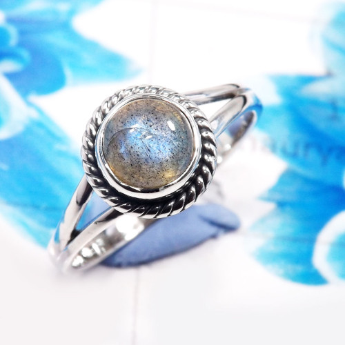 Labradorite Cab D - RBS954-Dazzling Labradorite Handmade 925 Sterling Silver Rings