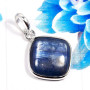 Blue Kynite A - BPS963-Stylish Blue Kynite 925 Sterling Silver Bezel Pendants