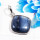 Blue Kynite O - BPS963-Stylish Blue Kynite 925 Sterling Silver Bezel Pendants