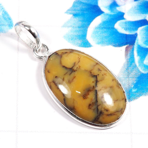 Yellow Dendrite H - BPS961-Amazing Wholesale Handmade 925 Sterling Silver Bezel Pend Yellow Dendrite H - BPS961-Amazing Wholesale Handmade 925 Sterling Silver Bezel Pend