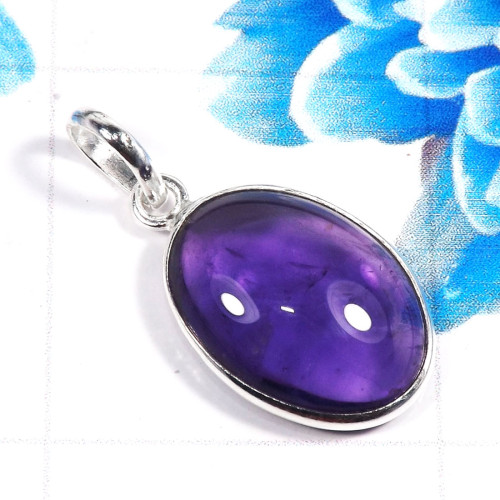 Amethyst Cab O - BPS961-Amazing Wholesale Handmade 925 Sterling Silver Bezel Pend Amethyst Cab O - BPS961-Amazing Wholesale Handmade 925 Sterling Silver Bezel Pend