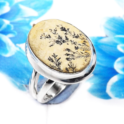 German Psilomelane Dendrite D - PSR785-Glamorous German Psilomelane Dendrite 925 Sterling Silver
