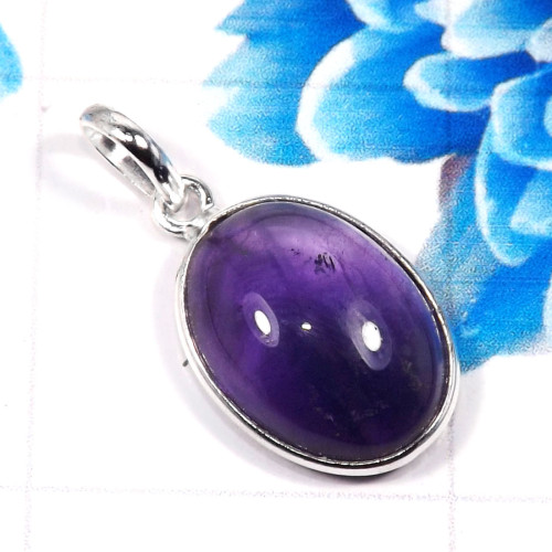 Amethyst Cab I - BPS957-925 Sterling Silver Charming Factory Handmade Bezel Penda Amethyst Cab I - BPS957-925 Sterling Silver Charming Factory Handmade Bezel Penda
