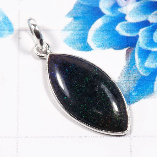 Black Matrix Opal A - BPS956-Stunning 925 Sterling Silver Handmade Bezel Pendant Black Matrix Opal A - BPS956-Stunning 925 Sterling Silver Handmade Bezel Pendant