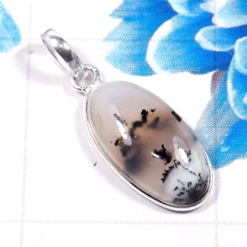 Dendrite Agate B - BPS956-Stunning 925 Sterling Silver Handmade Bezel Pendant Dendrite Agate B - BPS956-Stunning 925 Sterling Silver Handmade Bezel Pendant
