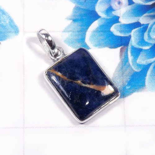 Sodolite E - BPS956-Stunning 925 Sterling Silver Handmade Bezel Pendant Sodolite E - BPS956-Stunning 925 Sterling Silver Handmade Bezel Pendant
