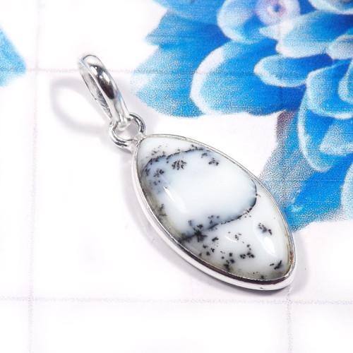 Dendrite Agate I - BPS956-Stunning 925 Sterling Silver Handmade Bezel Pendant