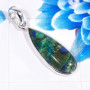 Lapis Azurite B - BPS965-Charming Lapis Azurite 925 Sterling Silver Bezel Pendents