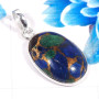 Lapis Azurite G - BPS965-Charming Lapis Azurite 925 Sterling Silver Bezel Pendents