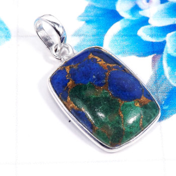 Lapis Azurite O - BPS965-Charming Lapis Azurite 925 Sterling Silver Bezel Pendents Lapis Azurite O - BPS965-Charming Lapis Azurite 925 Sterling Silver Bezel Pendents