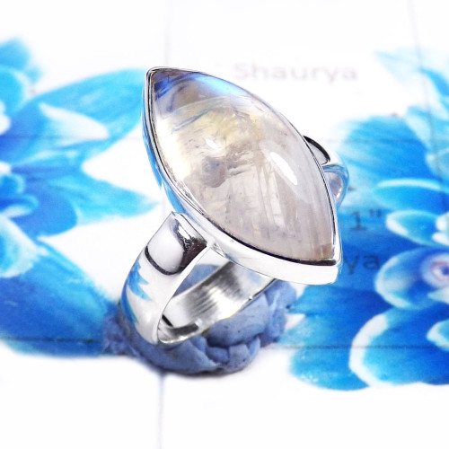 Rainbow Moonstone A - PSR783-Dazzling Rainbow Moonstone 925 Sterling Silver Fashionabl Rainbow Moonstone A - PSR783-Dazzling Rainbow Moonstone 925 Sterling Silver Fashionabl