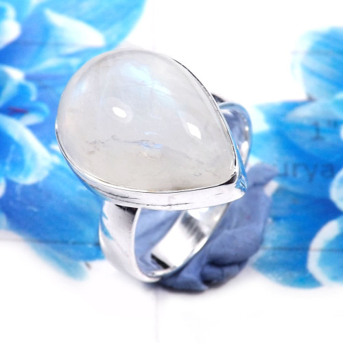 Rainbow Moonstone A - PSR782-Stylish Rainbow Moonstone 925 Sterling Silver Plain Rings Rainbow Moonstone A - PSR782-Stylish Rainbow Moonstone 925 Sterling Silver Plain Rings