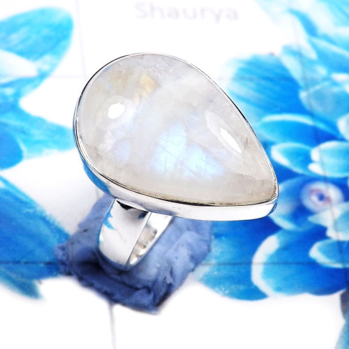 Rainbow Moonstone F - PSR782-Stylish Rainbow Moonstone 925 Sterling Silver Plain Rings Rainbow Moonstone F - PSR782-Stylish Rainbow Moonstone 925 Sterling Silver Plain Rings