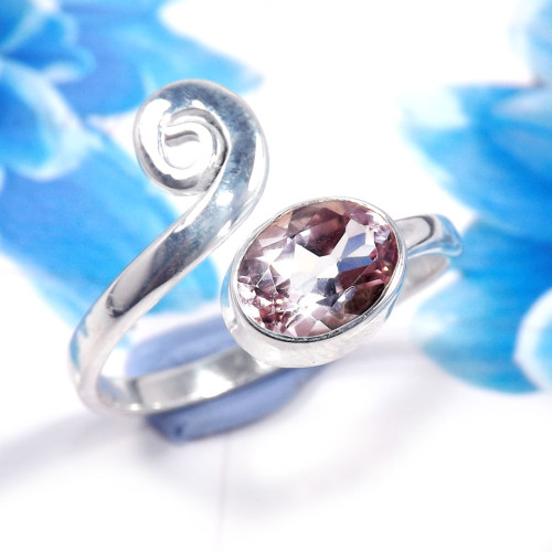 Pink Topaz C - RSS928-Fabulous 925 Sterling Silver Preety Designer Rings Handma Pink Topaz C - RSS928-Fabulous 925 Sterling Silver Preety Designer Rings Handma