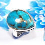 Blue Copper Turquoise E - PSR781-925 Sterling Silver Stunning Company Made Plain Rings