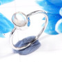 Rainbow Moonstone C - RSS927-925 Sterling Silver Dazzling Company Made Party Wear Ring