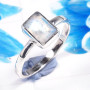 Rainbow Moonstone D - RSS927-925 Sterling Silver Dazzling Company Made Party Wear Ring