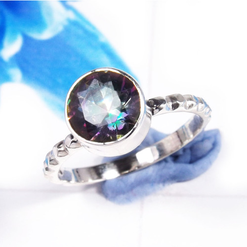Mystic Quartz E - RSS925-925 Sterling Silver Charming Mystic Quartz Handmade Rings Mystic Quartz E - RSS925-925 Sterling Silver Charming Mystic Quartz Handmade Rings