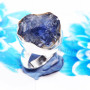 Iolite Rough B - RSS922-Dazzling Rough Stone 925 Sterling Silver Wholesale Rings