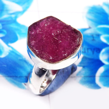 Pink Ruby Rough O - RSS922-Dazzling Rough Stone 925 Sterling Silver Wholesale Rings Pink Ruby Rough O - RSS922-Dazzling Rough Stone 925 Sterling Silver Wholesale Rings