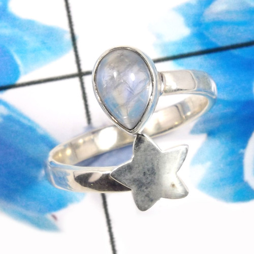 Rainbow Moonstone A - RSS919-Beautiful Handmade 925 Sterling Silver Designer Latest Ri