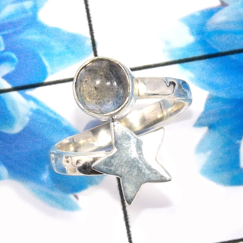 Labradorite Cab C - RSS919-Beautiful Handmade 925 Sterling Silver Designer Latest Ri