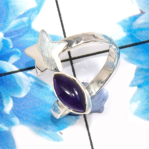 Amethyst Cab D - RSS919-Beautiful Handmade 925 Sterling Silver Designer Latest Ri