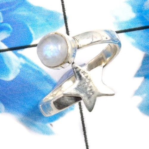 Rainbow Moonstone H - RSS919-Beautiful Handmade 925 Sterling Silver Designer Latest Ri