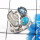 Blue Copper Turquoise,Pearl & Blue Topaz A - CLR944-Trendy Three Stones 925 Sterling Silver Cluster Rings Par