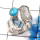 Blue Copper Turquoise,Pearl & Blue Topaz B - CLR944-Trendy Three Stones 925 Sterling Silver Cluster Rings Par