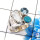 Blue Copper Turquoise,Pearl & Blue Topaz C - CLR944-Trendy Three Stones 925 Sterling Silver Cluster Rings Par