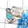 Blue Copper Turquoise,Pearl & Blue Topaz F - CLR944-Trendy Three Stones 925 Sterling Silver Cluster Rings Par