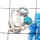 Blue Copper Turquoise,Pearl & Blue Topaz H - CLR944-Trendy Three Stones 925 Sterling Silver Cluster Rings Par