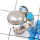 Blue Copper Turquoise,Pearl & Blue Topaz K - CLR944-Trendy Three Stones 925 Sterling Silver Cluster Rings Par