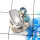 Blue Copper Turquoise,Pearl & Blue Topaz L - CLR944-Trendy Three Stones 925 Sterling Silver Cluster Rings Par