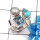 Blue Copper Turquoise,Pearl & Blue Topaz O - CLR944-Trendy Three Stones 925 Sterling Silver Cluster Rings Par