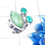 Turquoise F - CLR941-Latest 925 Sterling Silver Party Wear Cluster Ring Wholes